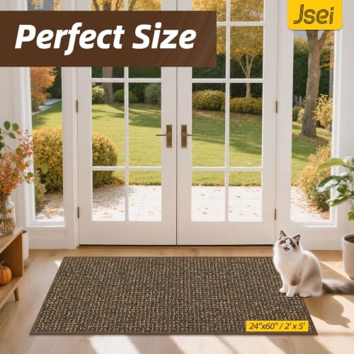 JSEI Dirt Trapper Door Mat 24" x 60", Non-Slip Washable Doormats - Image 3