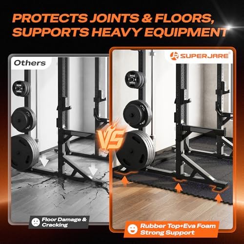 SUPERJARE 0.56'' Thick 48 Sq Ft Rubber Top Gym Flooring - Image 4
