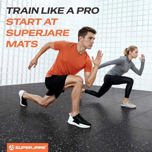 SUPERJARE 0.56'' Thick 120 Sq Ft Rubber Top Gym Flooring - Image 3