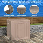 30 Gal Outdoor Storage Box Waterproof Lockable Deck Box Grey - Image 3