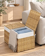 SETVSON Storage Basket with Lid, 2-Lid PE Rattan Storage Bin - Image 4