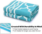 GlowSol Reversible Outdoor Rug 9x18 ft Clearance, Waterproof Outdoor Plastic - Image 5