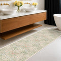 Beige Green Washable 2x8 Rug Runner Non Slip by HazoHaus