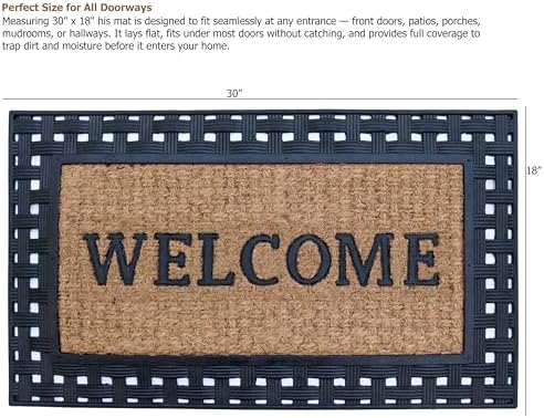 Gardenised Natural Coir and Non-Slip Rubber Doormat - Image 3
