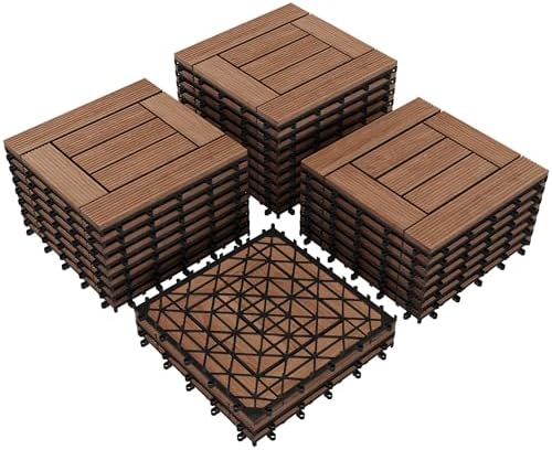 Topeakmart 27PCS Interlocking Deck Tiles 12x12 Patio Flooring by Topeakmart