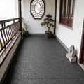 44 Pcs Dark Gray Stone Texture Interlocking Decking Tiles, 12x12 Inch by JIATULUNVO