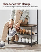 VASAGLE Hall Tree with Bench and Shoe Storage, 9 Movable Hooks, Top Bar - Image 5