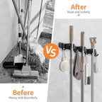 JAMEND CLXP Broom Hanger and Mop Holder, Heavy Duty Garden Tool Organizer Rack - Image 2
