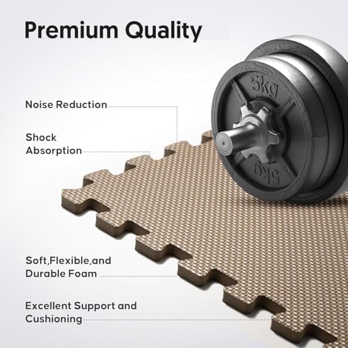 24 Pack 96 sqft Home Gym Mat, Puzzle Exercise Mat, EVA Interlocking Foam Floor - Image 3