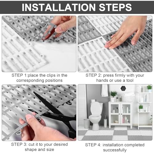 Breling 30 Pcs Interlocking Floor Drainage Tiles Rubber Mats 12" x 12" - Image 5