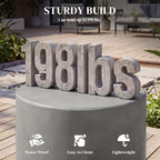 HOMCOM Outdoor Side Table Round Small End Table Concrete Finish Light Gray - Image 5