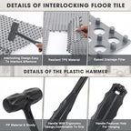 Drydiet 12 Pack Drainage Tiles Modular Interlocking Floor Tiles - Image 3