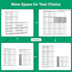 Wire Cube Storage Organizer, 12 Cubes Converted into 14 Cubes, Sturdy Metal - Image 3