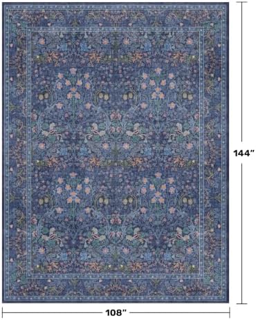 Washable Dark Blue Rug for Living Room - Image 2