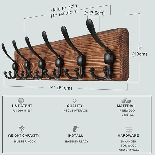 Dseap Coat Rack Wall Mounted - Image 5