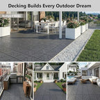 44 Pack Interlocking Deck Tiles, Easy Snap All-Weather Outdoor Deck Tiles - Image 3