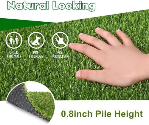 Artificial Grass Fake Grass Lawn Turf 9 ft x 42 ft, GL Realistic Synthetic Pet - Image 2