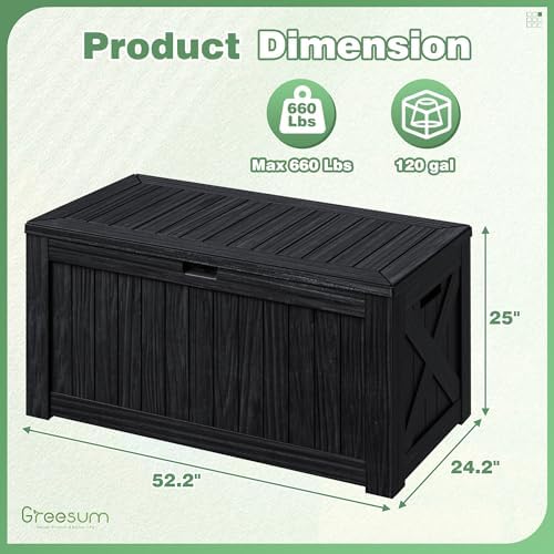 Greesum Outdoor Storage Box 120 Gallon Storage Bin - Image 4