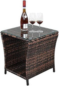 VINGLI Outdoor Wicker Side Table Patio Side Tables by VINGLI