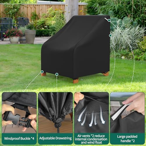 AKEfit Patio Adirondack Chair Covers 2 Pack - Image 6