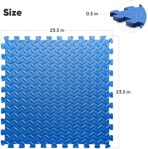 12 Pack 48 sqft Home Gym Mat, Puzzle Exercise Mat, EVA Interlocking Foam Floor - Image 2
