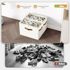 2 Pack Shoe Organizer for Closet, Foldable Shoe Storage - Image 2