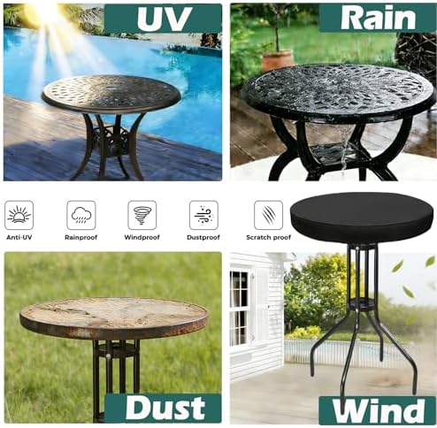 SUNICO Outdoor Table Covers Waterproof Round 24" Dia - Image 6