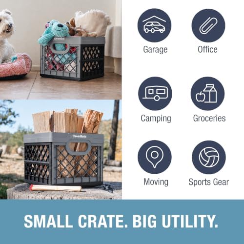 CleverMade Collapsible Milk Crate - 25L - Stone - Image 2