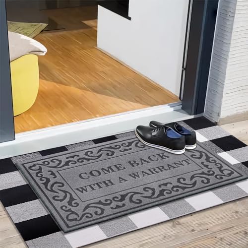Doormat Outdoor Entrance Front Door Mat Grey Come Back - Image 4