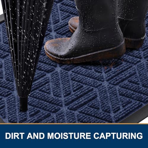 Smiry Front Door Mat Outside Entrance, Low Profile Rubber Doormat - Image 2