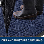 Smiry Front Door Mat Outside Entrance, Low Profile Rubber Doormat - Image 2