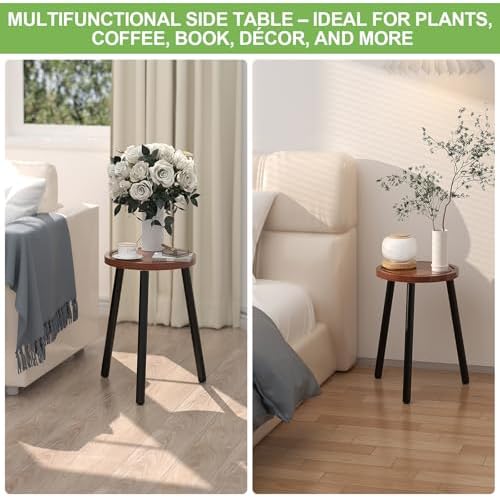 2-Pack Wood Plant Stands Indoor, 16.7" Tall Plant Stand Outdoor Mid-Century - Image 5