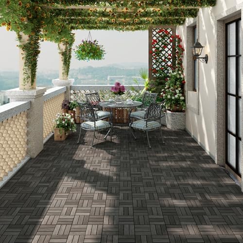 PrimeZone 216 PCS Solid Acacia Wood Interlocking Patio Deck Tiles Outdoor - Image 3