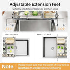 Expandable Dish Drying Rack for Kitchen Counter, Stainless Steel - Image 7
