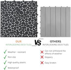 12" x 12" Interlocking Deck Tiles, All-Weather Plastic Outdoor Flooring - Image 6