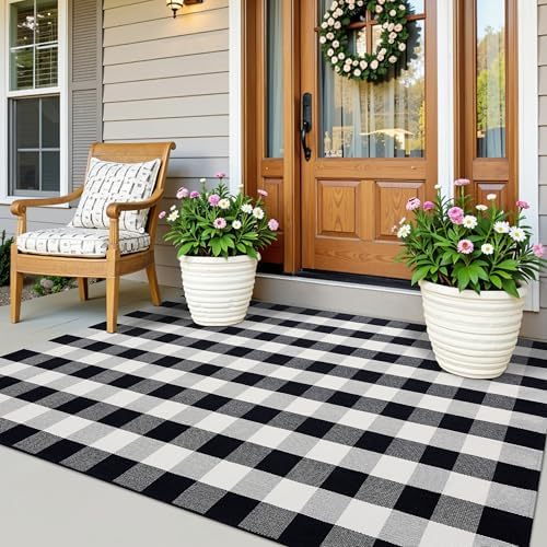 OLANLY Fall Door Mat, Buffalo Plaid Rug - Image 7
