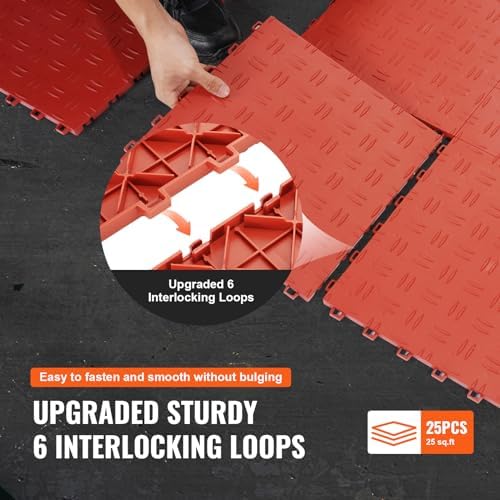 VEVOR Garage Floor Tiles 12 x 12 x 0.53 inch, Interlocking Design Ease of - Image 6