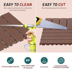 44 Pack Interlocking Deck Tiles, Plastic Patio Flooring（Texture） - Image 4