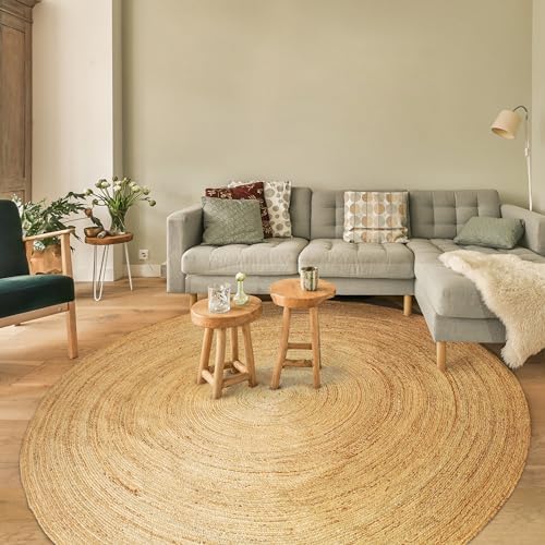 Hausattire Jute Braided Woven Area Rug 8 Feet Round - Image 4