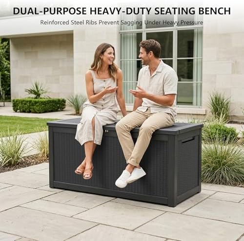 Outdoor Storage Box, 320 Gallon Waterproof Deck Box - Image 6
