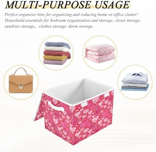 Bolaz Valentines Red Heart Flower Florals Storage Bins - Image 7