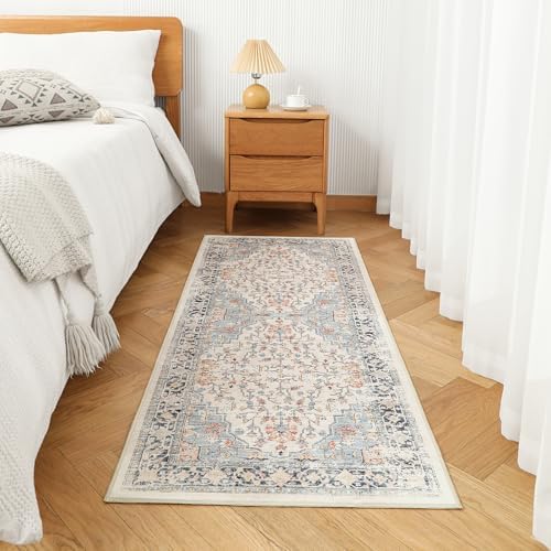 Boho Floral 2x6 Hallways Runner Rug, Ultra-Thin Soft Kitchen Rug, Non-Slip by Nestiva