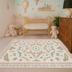 Flower Area Rug for Girls Bedroom by HazoHaus