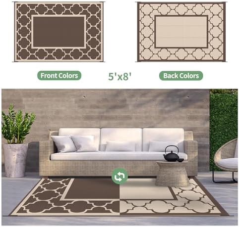GENIMO Outdoor Rug, Waterproof Plastic Rugs - Image 4
