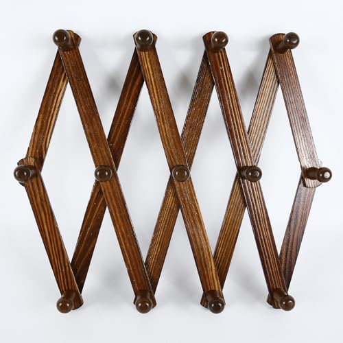 AMAPON Accordion Wall Hanger Expandable Coat Hat Rack 13Peg - Image 7