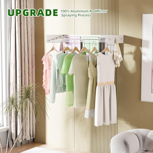 Wall Mounted Drying Rack for Laundry 40'', Folding Drying Rack Clothing Wall - Image 3