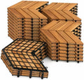 Goplus 30-Pack Acacia Wood Interlocking Deck Tiles by Goplus