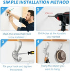 6 Pack Coat Hooks Wall Mount Heavy Duty Utility Retro Double Hooks - Image 5