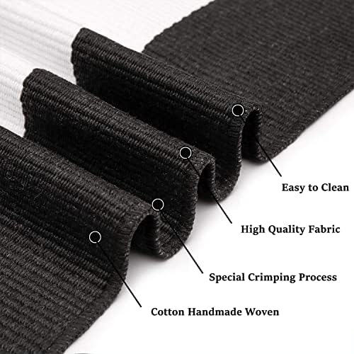 KILOCOCO Buffalo Plaid Checkered Rug 7.5x10 ft Black White Living Room Rug - Image 4