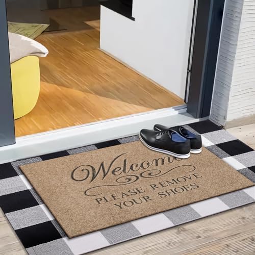 Inside Outside Mat Front Door Mat Please Remove Your Shoes Welcome Door Mat - Image 4